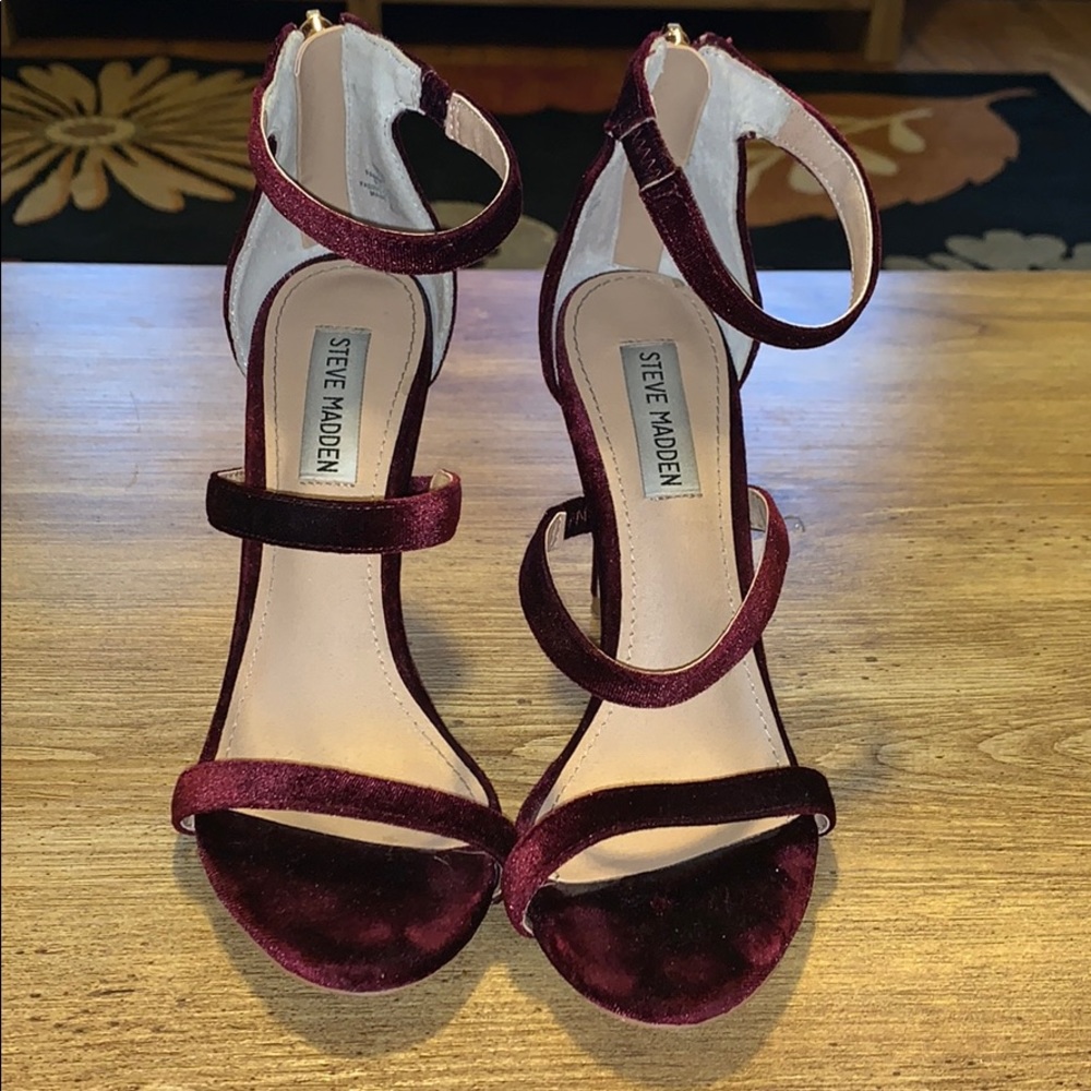 Burgundy Velvet material Heels